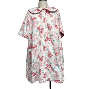 Vintage Adonna Womens Size XXL Floral Peter Pan Collar House Dress